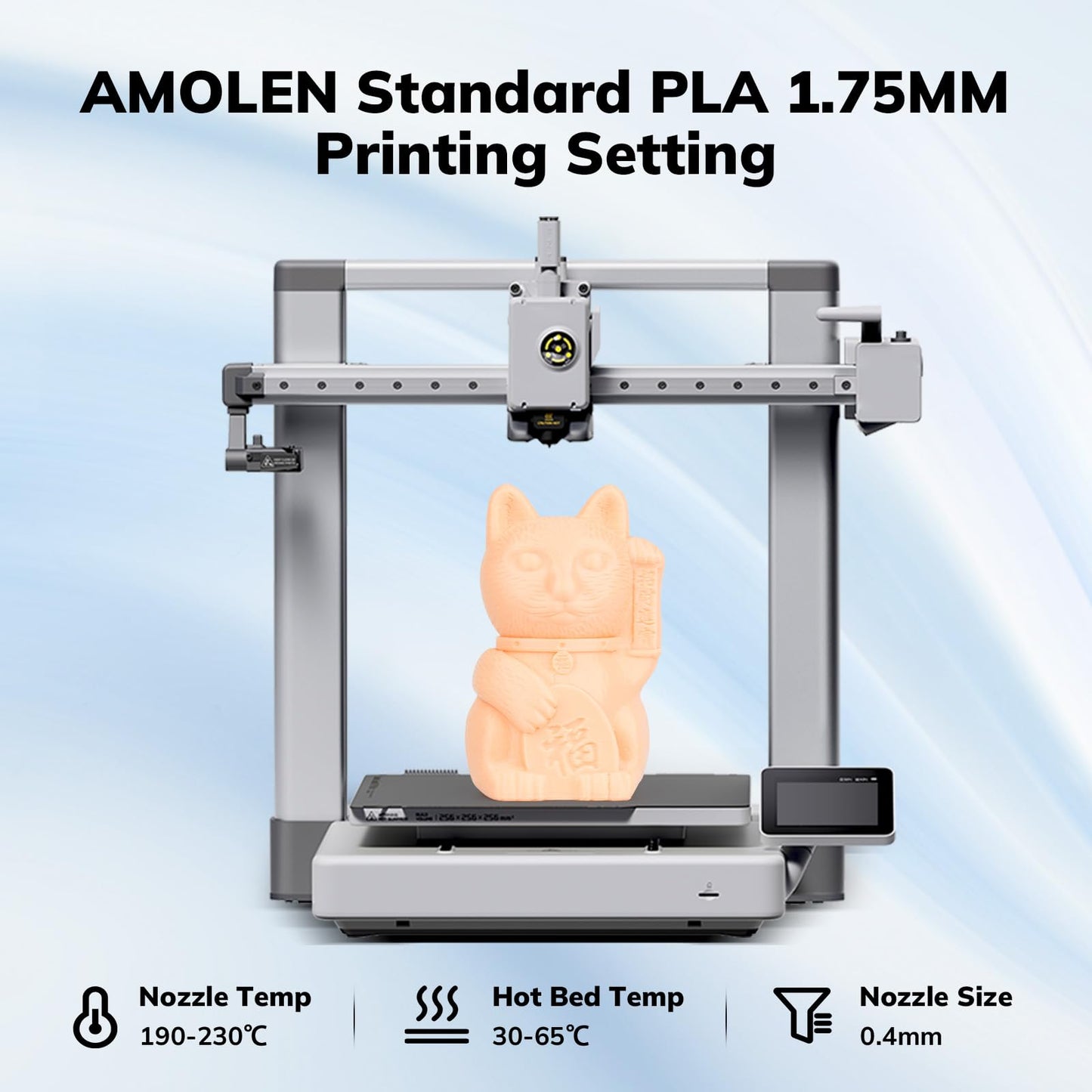 AMOLEN 3D Printer Filament PLA, True High Speed 600mm/s 1.75mm PLA Filament Peach Fuzz (Flesh color)PLA, 1KG/2.2lb, Dimensional Accuracy +/- 0.02 mm, Smooth & Non-Tangle, Fits for Most FDM 3D Printer