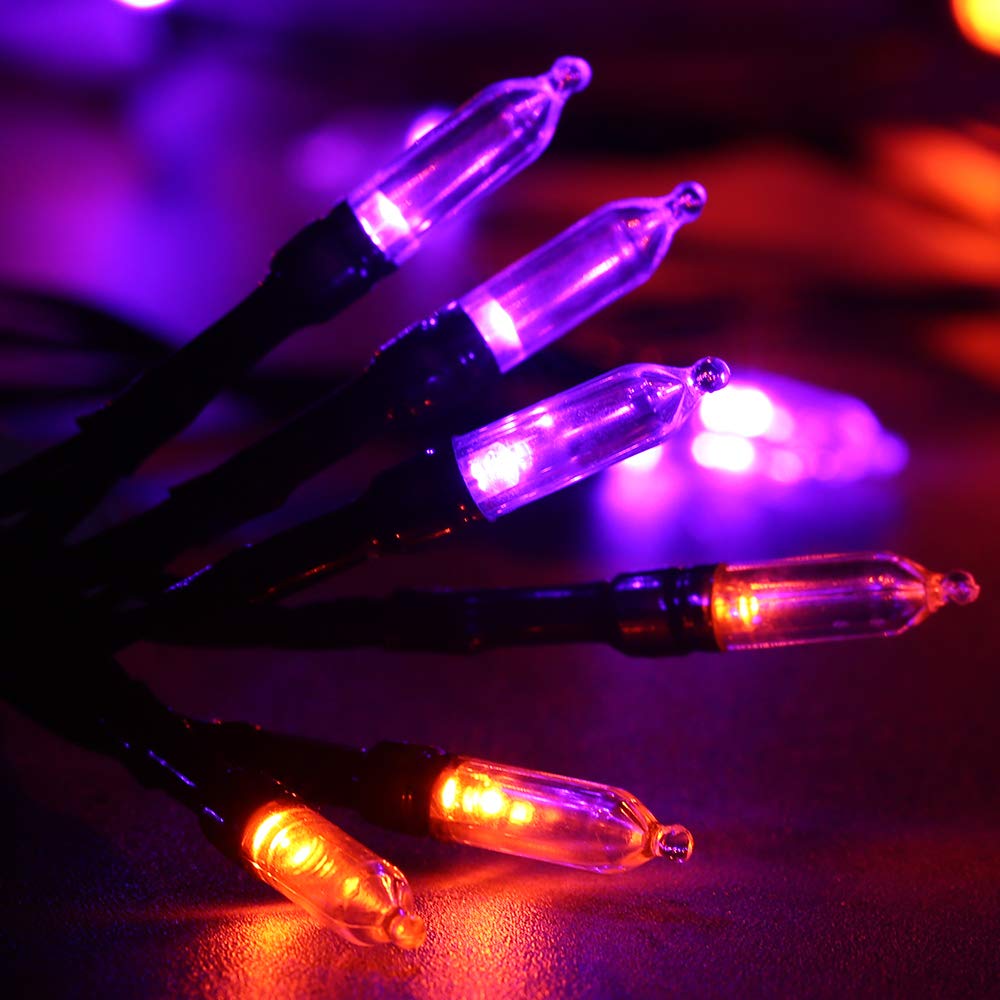 Jnaurb Halloween String Lights, 33Ft 100 Led Waterproof Orange & Purple, 8 Modes & Timer, Model Jt-Elfc300V0200-C