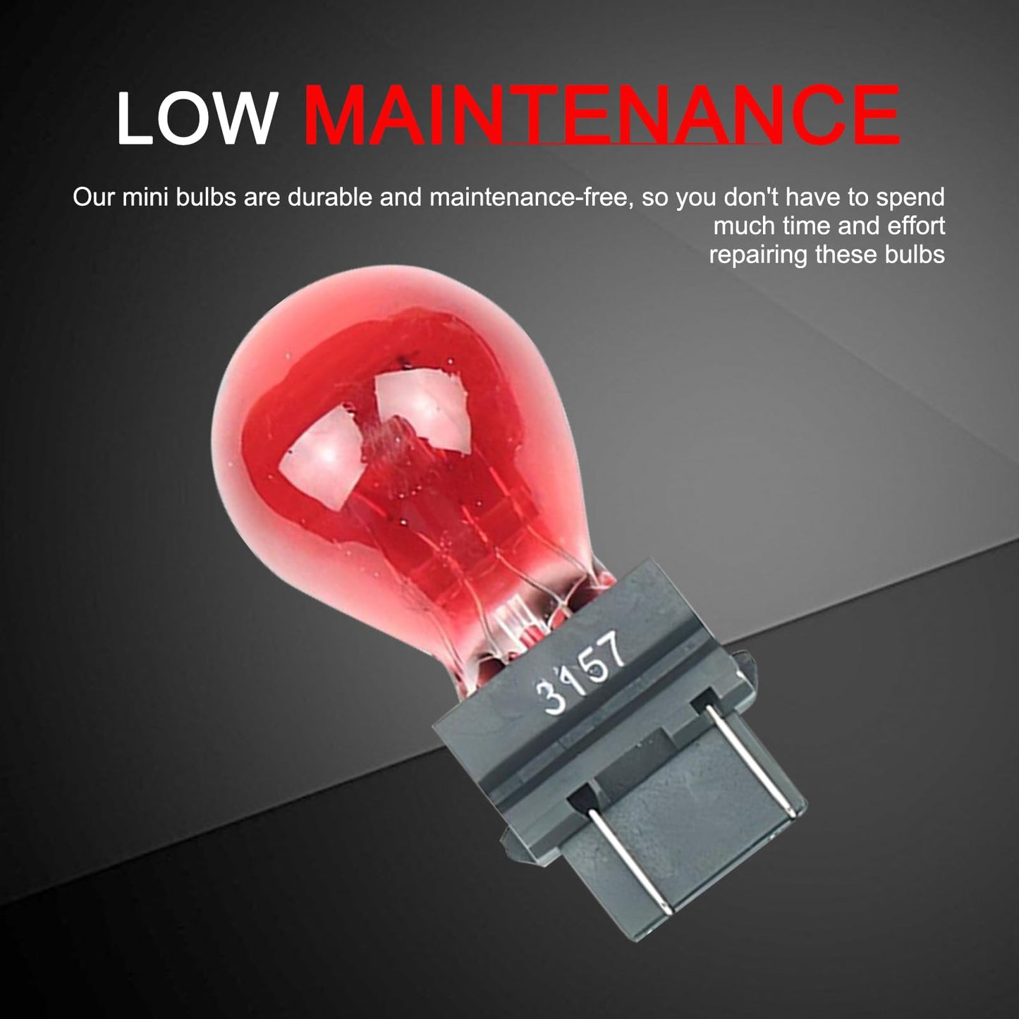 Tesnaao 10 Pack Car Instrument Light Bulb  3157 Brake Light Bulb  12 V 21/5 W Automobile Lighting Replacement Accessory  Universal For Most Cars  Trucks And Vans (Red)