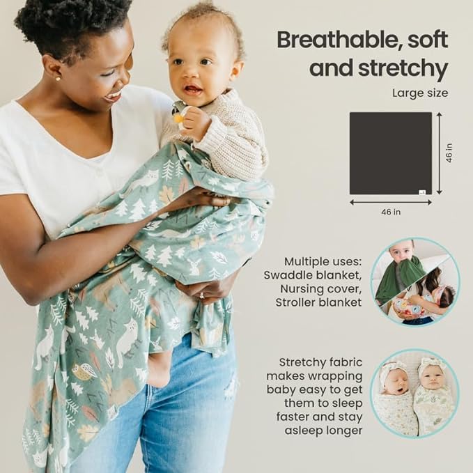 Copper Pearl Baby Swaddle Blanket - Premium Knit Baby Blanket, Large Soft Stretchy Receiving Blankets for Baby Boy and Girl, Swaddles for Newborn, Infant, and Toddler (Alder)