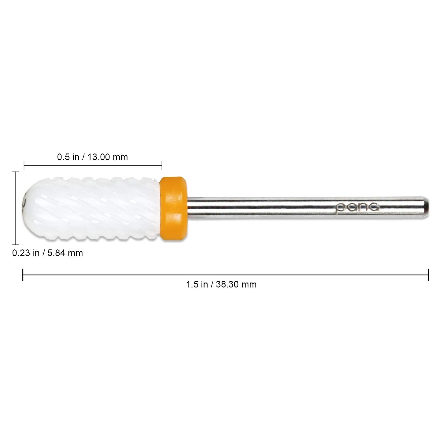 PANA Smooth Top Small Barrel 3/32 Ceramic Bit - 2X Coarse Grit - Fast remove Acrylic or Hard Gel Nail Drill Bit for Manicure Ped