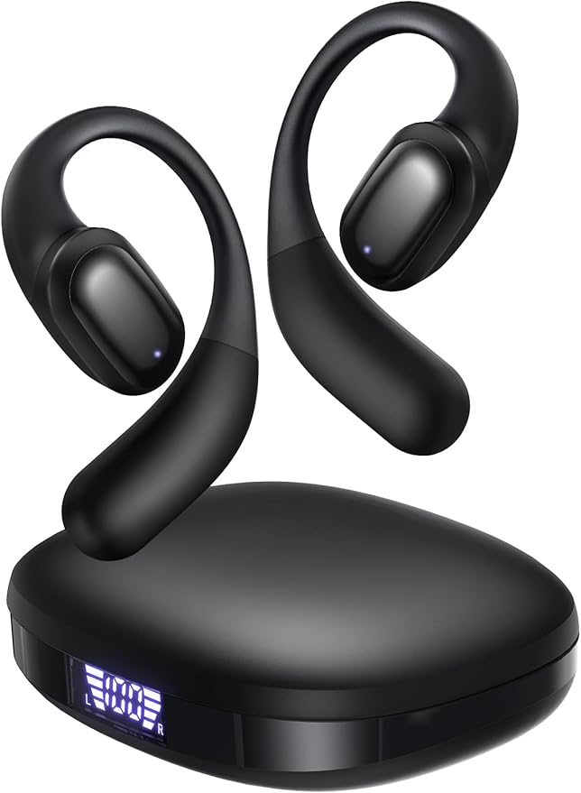 PSIER Open Ear Headphones Bluetooth 5.3 Bone Conduction Headphone, Soft Wireless Open Earbuds IPX6 Waterproof, Open Ear Ea...