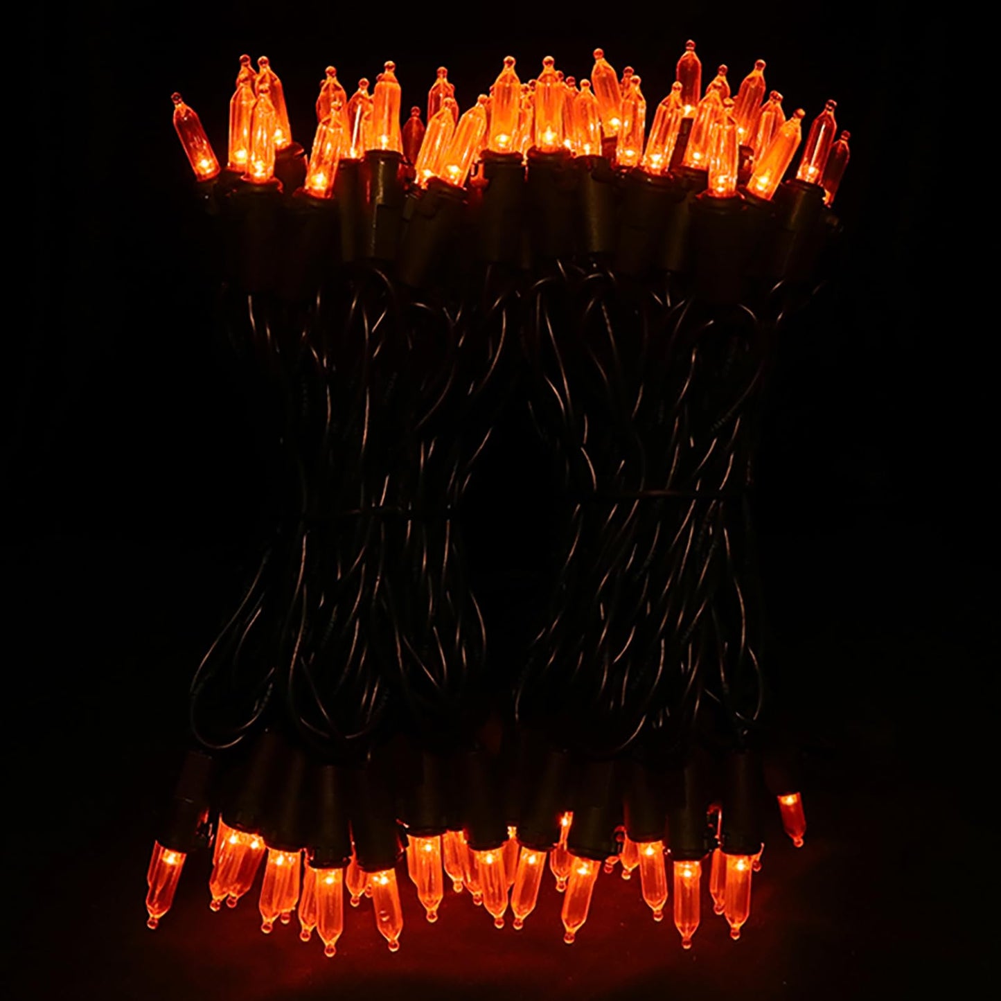 Orange Halloween Led Lights - 2 Pack 100 Count Orange Christmas String Lights For Tree  Party  Holiday  Indoor/Outdoor Halloween Decorations  2 Sets 33 Feet Black Wire  Ul Certified  Connectable