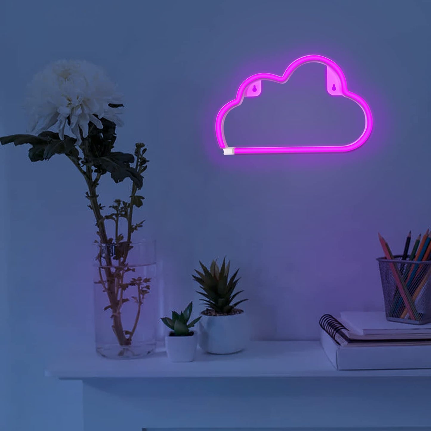 Bernicekelly Led Cloud Neon Light Wall Decor, Pink, Usb/Battery Powered, Model Yyi-50, Ideal For Bedroom Aesthetic And Party Decorations