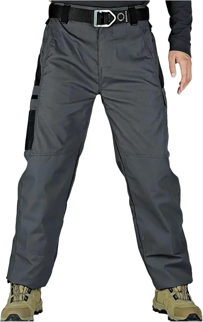 Cargo Pants Men Water Resistant Ripstop Tactical Work Joggers Pants Stretch Lightweight Outdoor Hiking Straight Leg Trousers