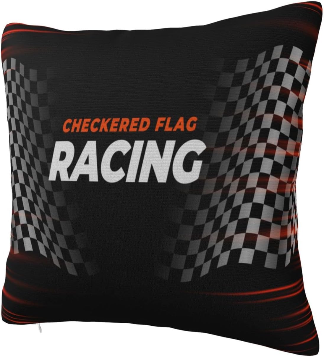 Race Car Throw Pillow Covers 18x18 Inch Farmhouse Home Room Decor for Bedroom Living Room Sofa Car Cushion Pillow Case Checkered Racing Flag CBGHH6534