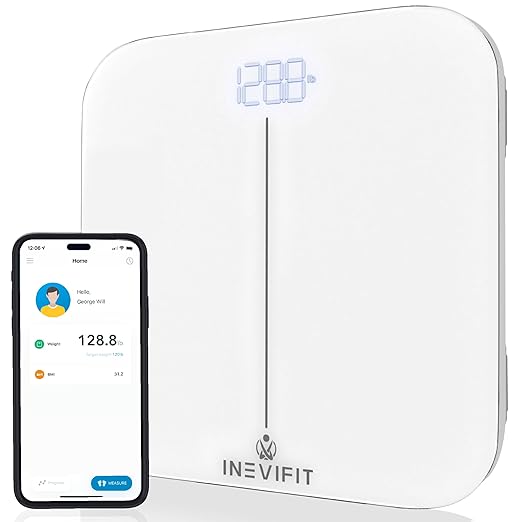 INEVIFIT Smart Premium Bathroom Scale, Highly Accurate Bluetooth Digital Bathroom Body Weight Scale, Precisely Measures We...