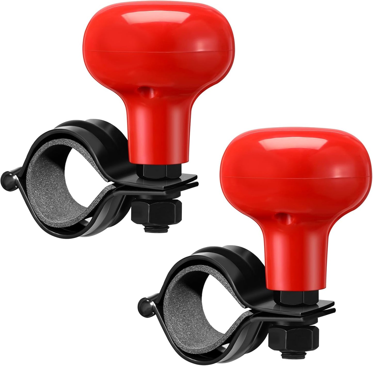 Tallew 2 Pieces Steering Wheel Knob Spinner Suicide Knobs Steering Wheel 360 Degrees Rotation Tractor Accessories for Cars, Trucks, Tractors, Boats(Red)