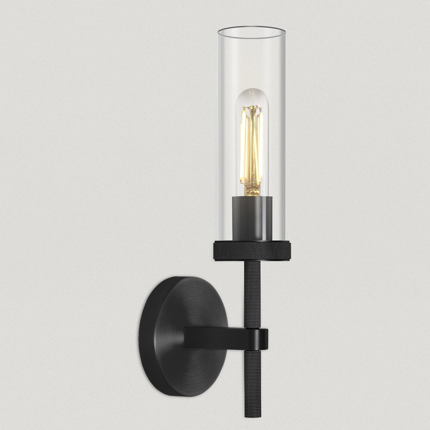 Zhtiechui Black Wall Sconces Bathroom Vanity Wall Sconces  Glass Tube Wall Sconces 14  Sconces Wall Lighting Indoors  Wall Lights For Mirror  Living Room  Bedroom  Hallway (Including Bulb)