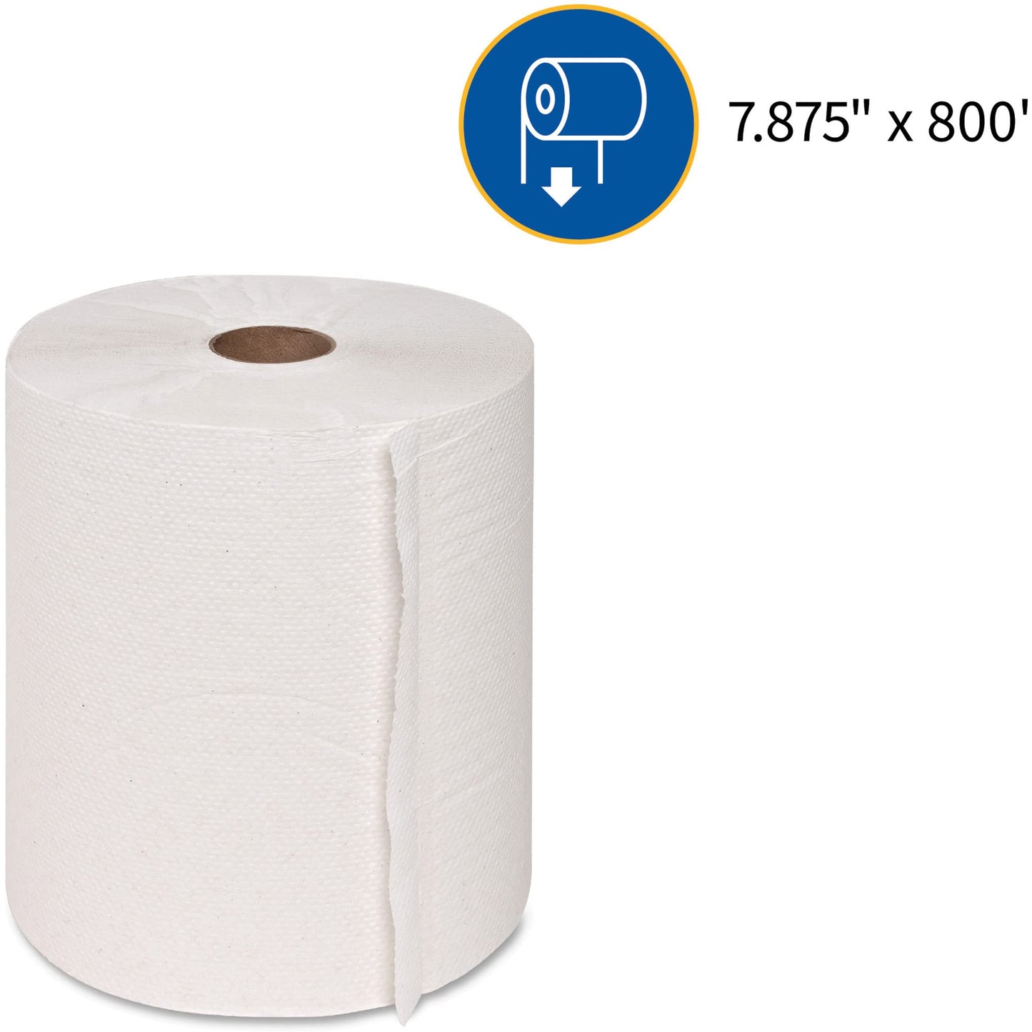 Genuine Joe GJO22700 Hard Wound Roll Towel, 800' Length x 7-8/9" Width, White (Case of 6)