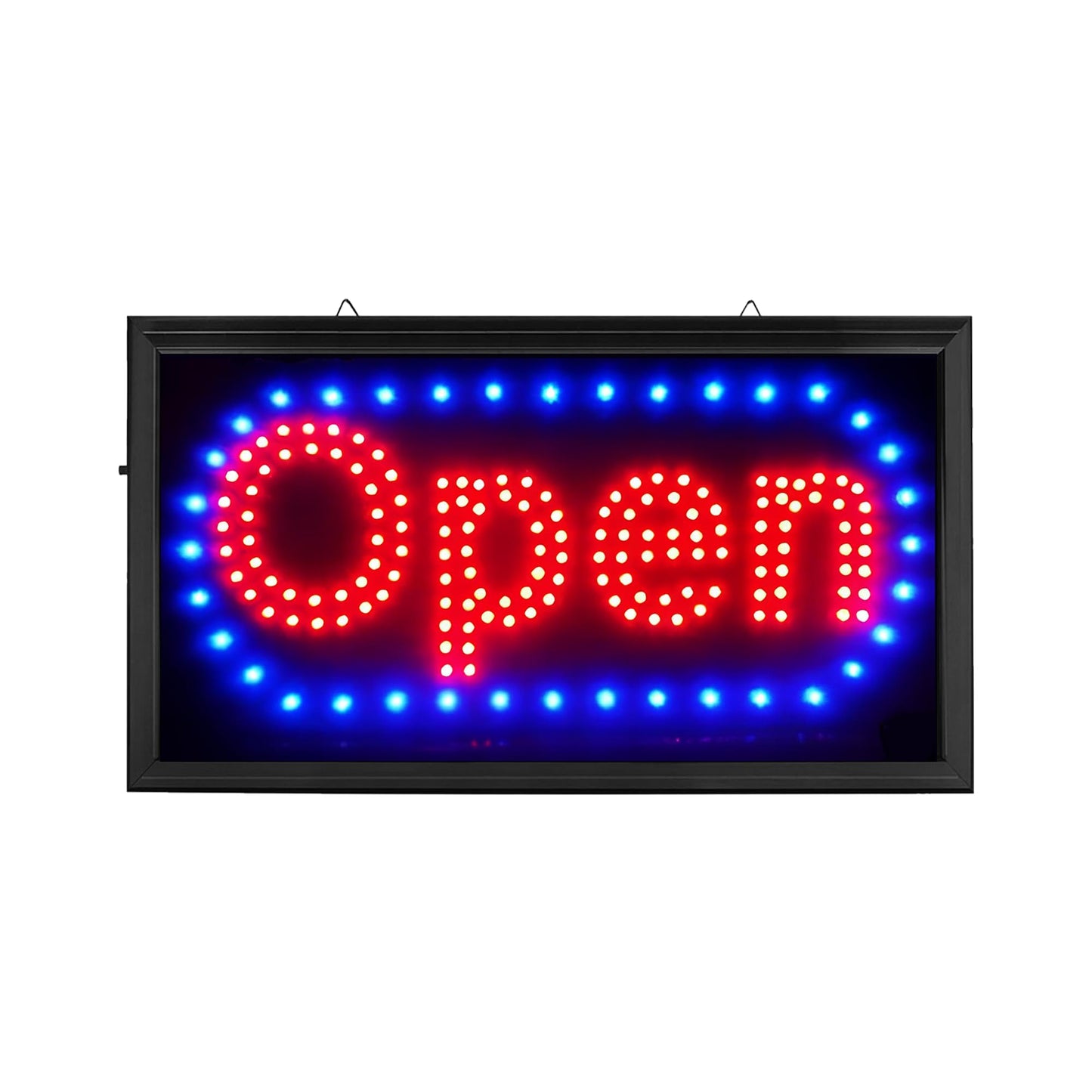E-ONSALE LED Neon Open Sign with Animation, 19inx10in, Red/Blue, Two Switches