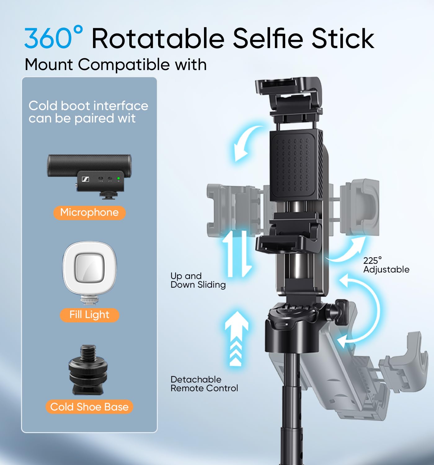 Magic John Phone Tripod, Portable Selfie Stick, Pocket Size Tripod For Iphone, Selfie Stick With Wireless Detachable Remote Cont