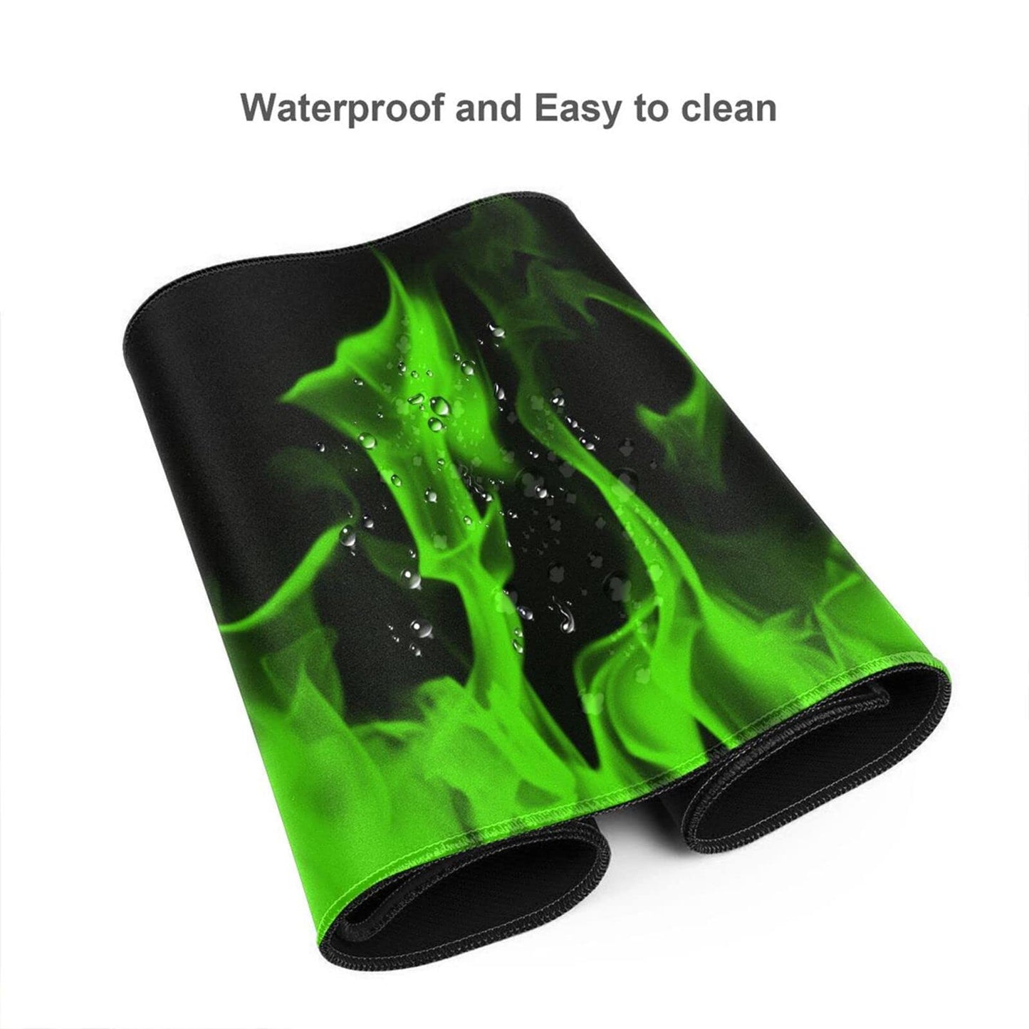 Green and Black Abstract Fire Mouse Pad Gaming XL Large Mousepad Desk Mat Long Extended Big Keyboard Pads Table Accessories for Gaming and Office Pc Laptop Computer 31.5 X 11.8 Inch