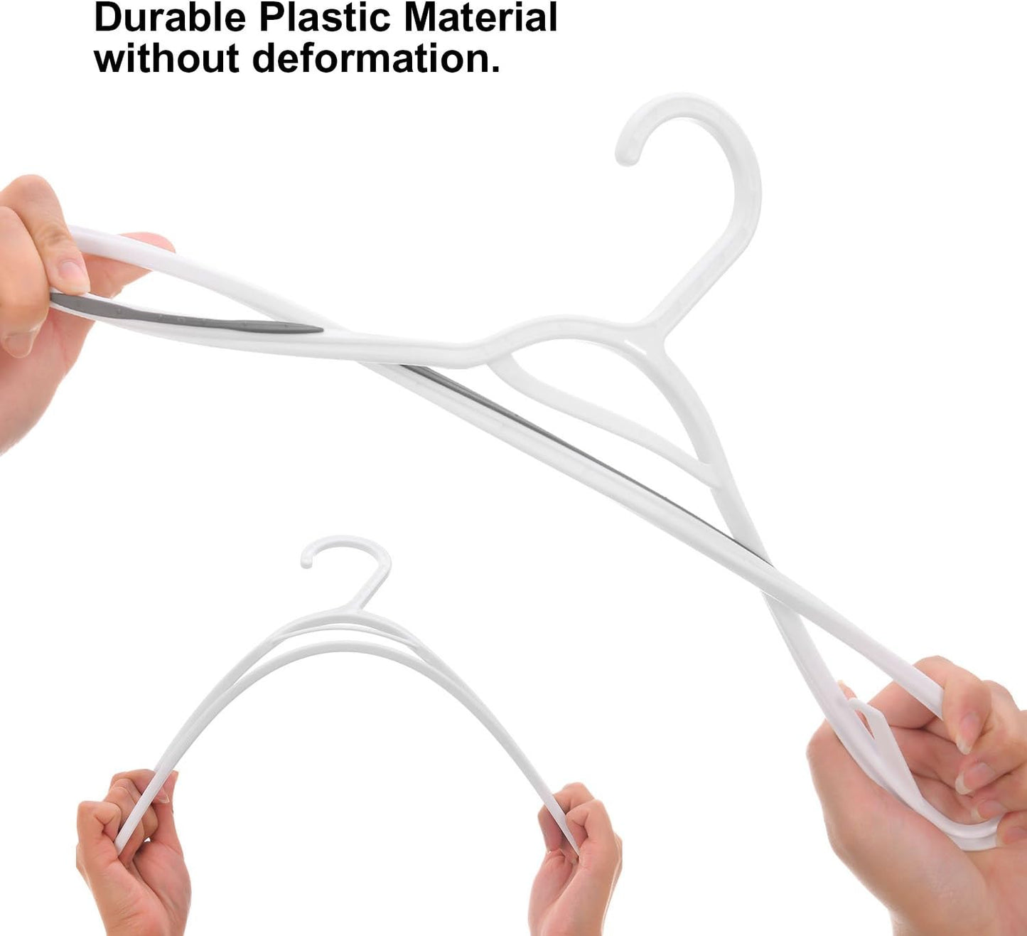 30 Pack Bendable Plastic Hangers Light-Weight Non-Slip Clothes/Suit Hangers(Grey)