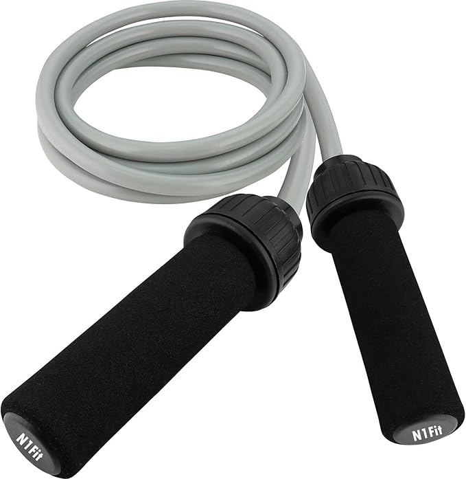 Weighted Jump Rope Workout (1LB) - Tangle-Free Ball Bearing Speed Skipping Rope for MMA Boxing Weight-loss Crossfit Fitnes...