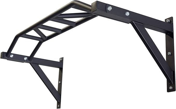 Wall Mounted Pullup Bar for Home or Garage Gyms, Straight Bar or Multi-Grip Arch - Ideal for kipping pull-ups, cross-train...