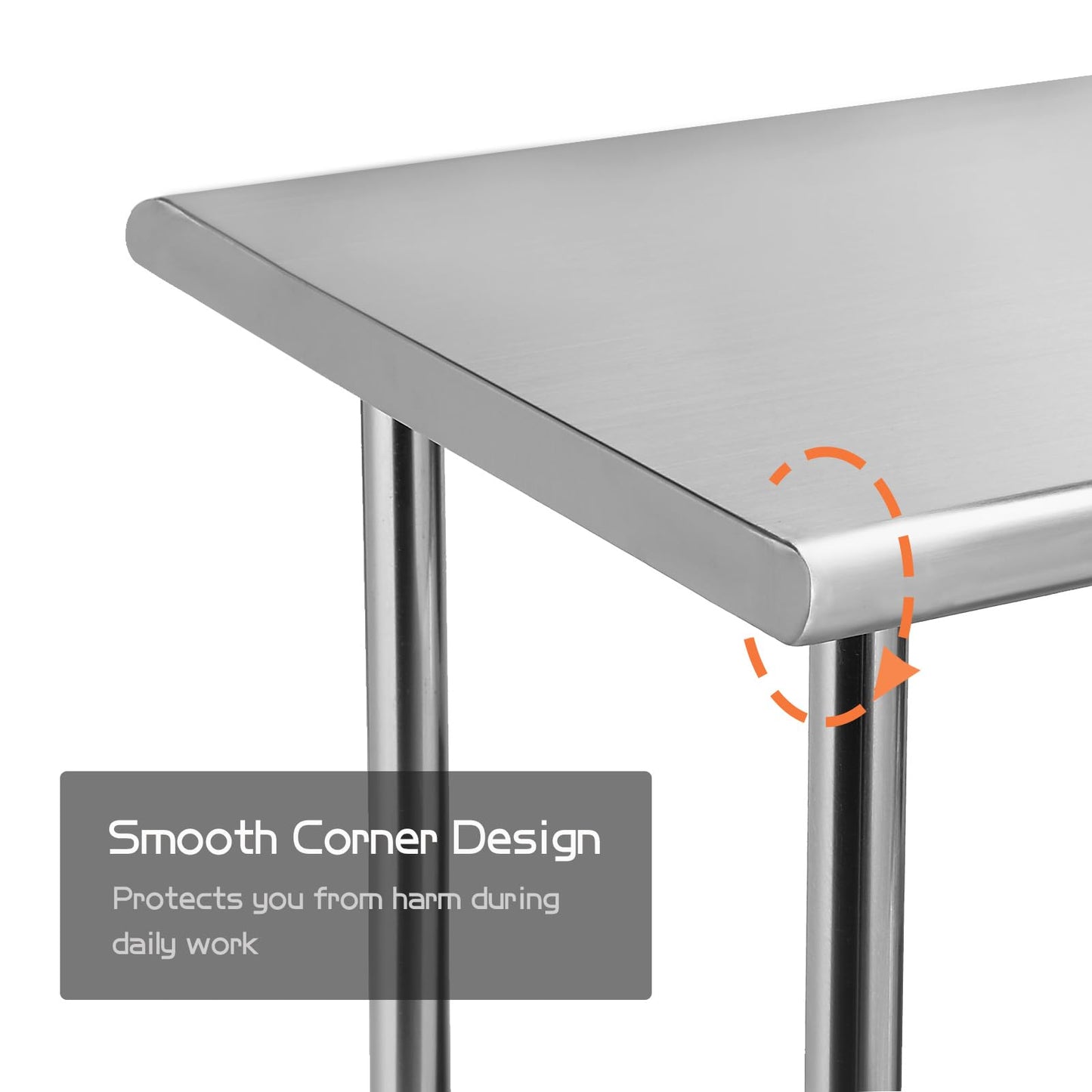 HZEEMFG Stainless Steel Table for Prep & Work 30x48, 4ft, Commercial Heavy Duty Table with Undershelf for Restaurant, Home and Hotel Kitchen