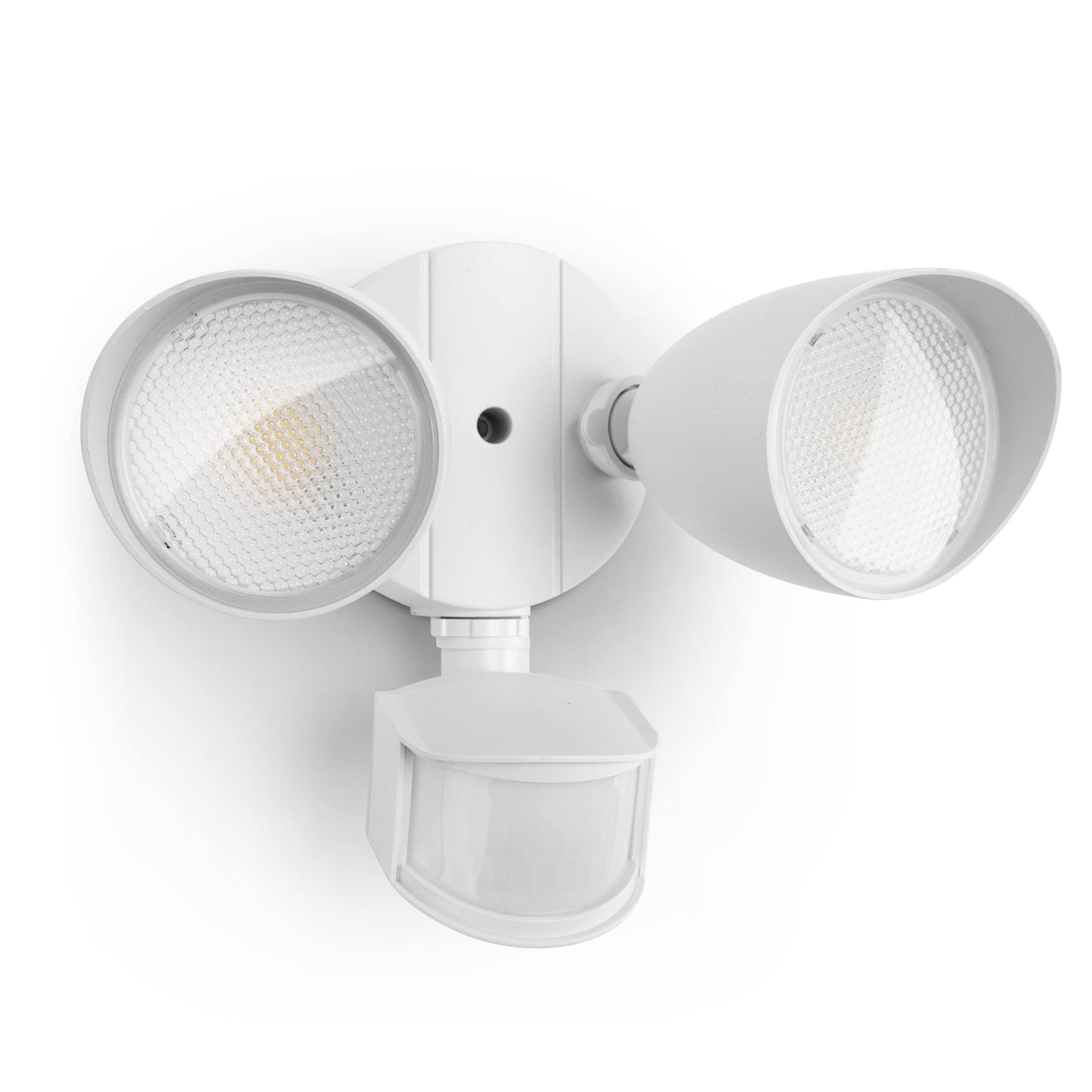 Lutec Dual-Head 32W Led Security Light - 2500 Lumen, 5000K Daylight, Ip54 Waterproof, Motion Sensor, White