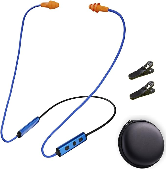 Cuzabe Ear Plugs Bluetooth Headphones for Work, Neckband Wireless Earbuds, Noise Reduction in-Ear Earphones with Mic and C...