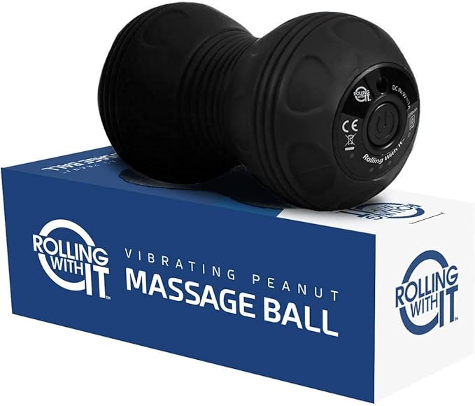 Rolling With It Vibrating Peanut Massage Ball - Deep Tissue Trigger Point Therapy, Myofascial Release - Handheld, Cordless...