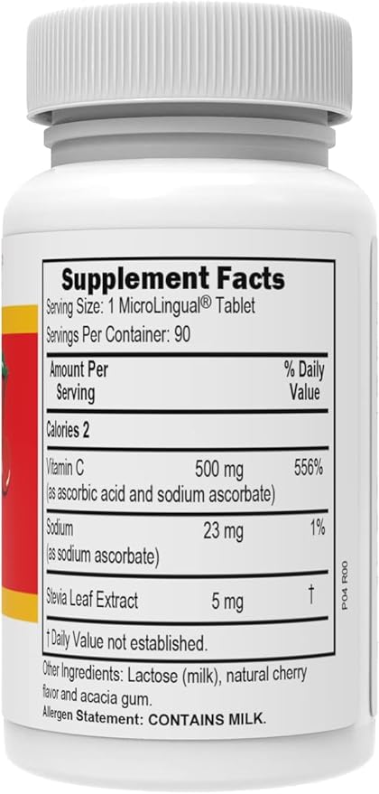 Superior Source Vitamin C 500 mg ?Sour? Cherry Melts - Daily Vitamin Supplement Supports Immune Health - Vitamin C Formula Aids Cell Health - 90 Sublingual Dissolving Tablets