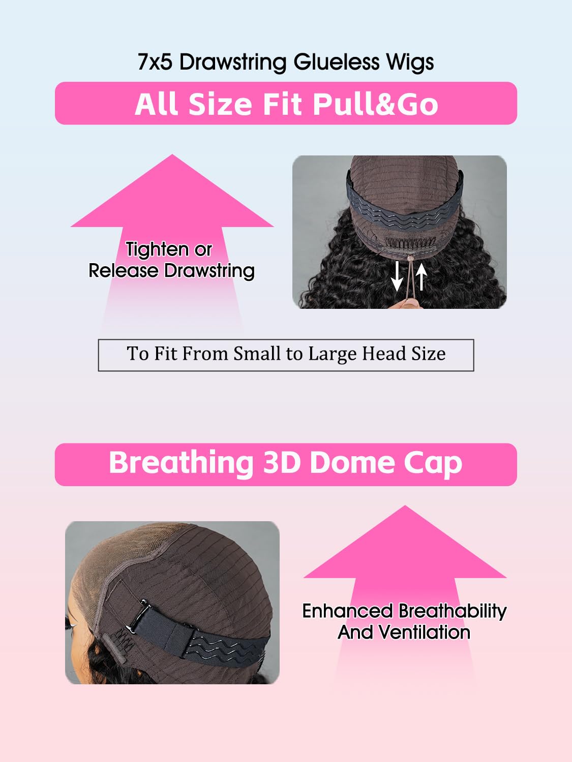 Curlyme Pre Bleached Water Wave Wear Go Glueless Wig 7x5 Lace Pre Cut Pre Plucked Glueless Wear and Go Lace Front Wigs Human Hai