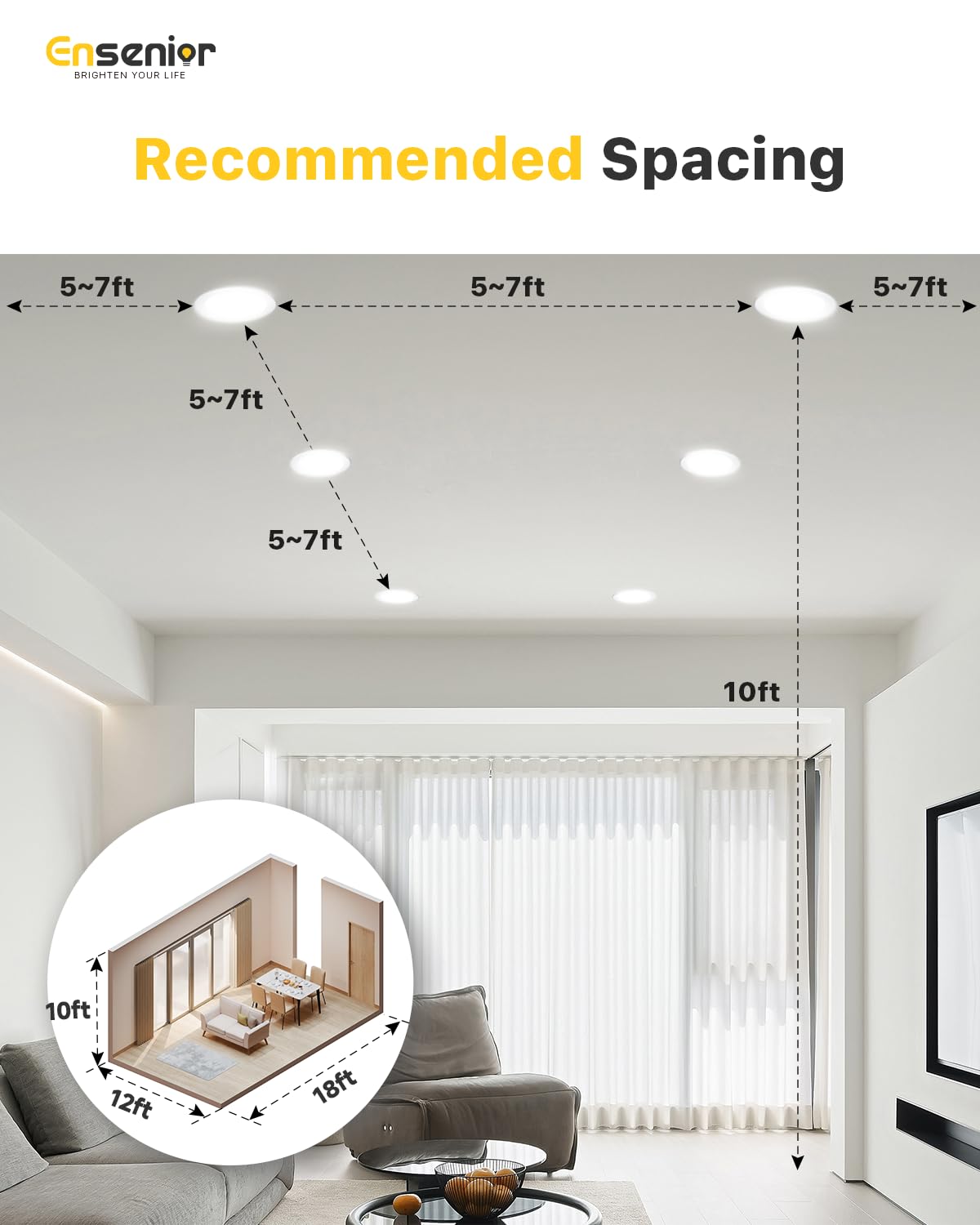 Ensenior 16 Pack 6 Inch LED Recessed Ceiling Light, Dimmable, 2700K Soft White, 1050LM 12W 120V, High Brightness Canless Wafer Downlight - ETL&FCC&IC