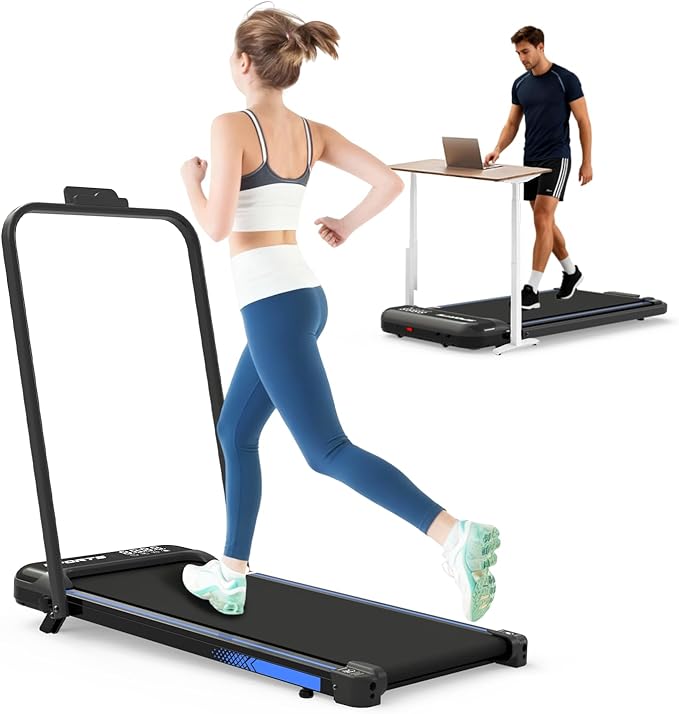 3 in 1 Under Desk Treadmill with Incline, Compact Electric Foldable Walking Pad Treadmill, 2.5HP Mini Workout Equipment wi...