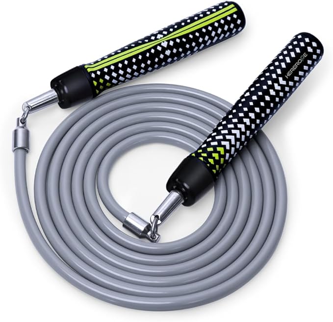 Hererope Weighted Jump Ropes for Men & Women, 1/2 LB Jump Rope Weighted With Ball-bearing, No-Slip Grip, Durable Steel Cab...