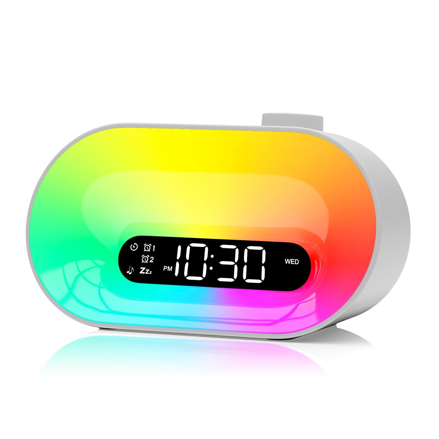White Noise Sound Machine & Sunrise Alarm Clock, 30 Sleep Sounds, 14 Night Lights, 0-100% Dimmer, Dual Alarm, Sleep Timer, Dimmable Bedside Lamp Wake Up Light for Heavy Sleepers Adults, Kids, Bedrooms