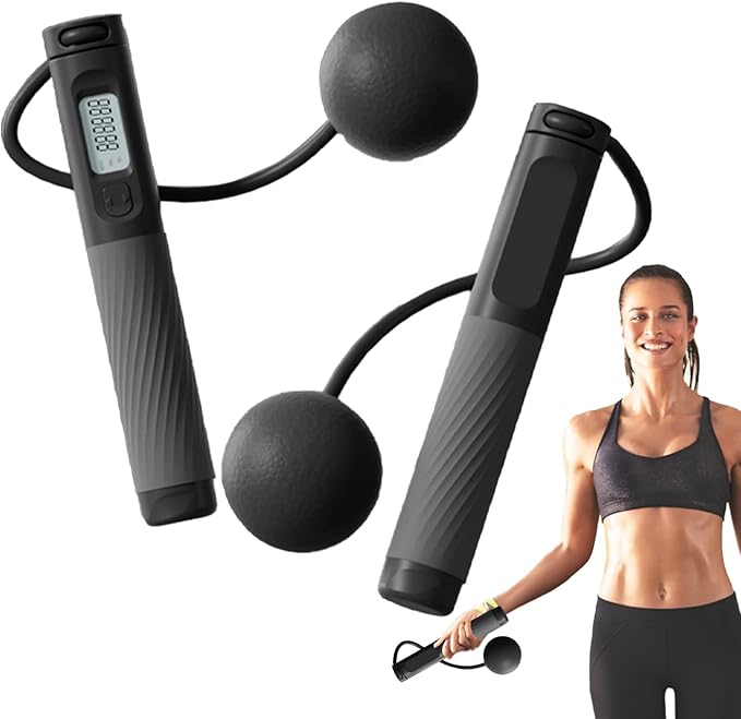 Skipping Rope - Weighted Speed Jump Rope for Fitness with Digital Counter Display, Professional Skipping Equipment for Ind...