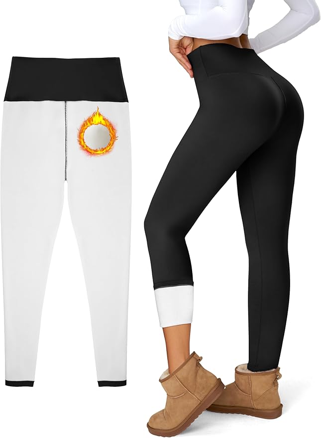 Women's Fleece Lined Leggings Weather Thick Thermal Warm Winter Tights Butt Lift High Waist Tummy Control Yoga Pants