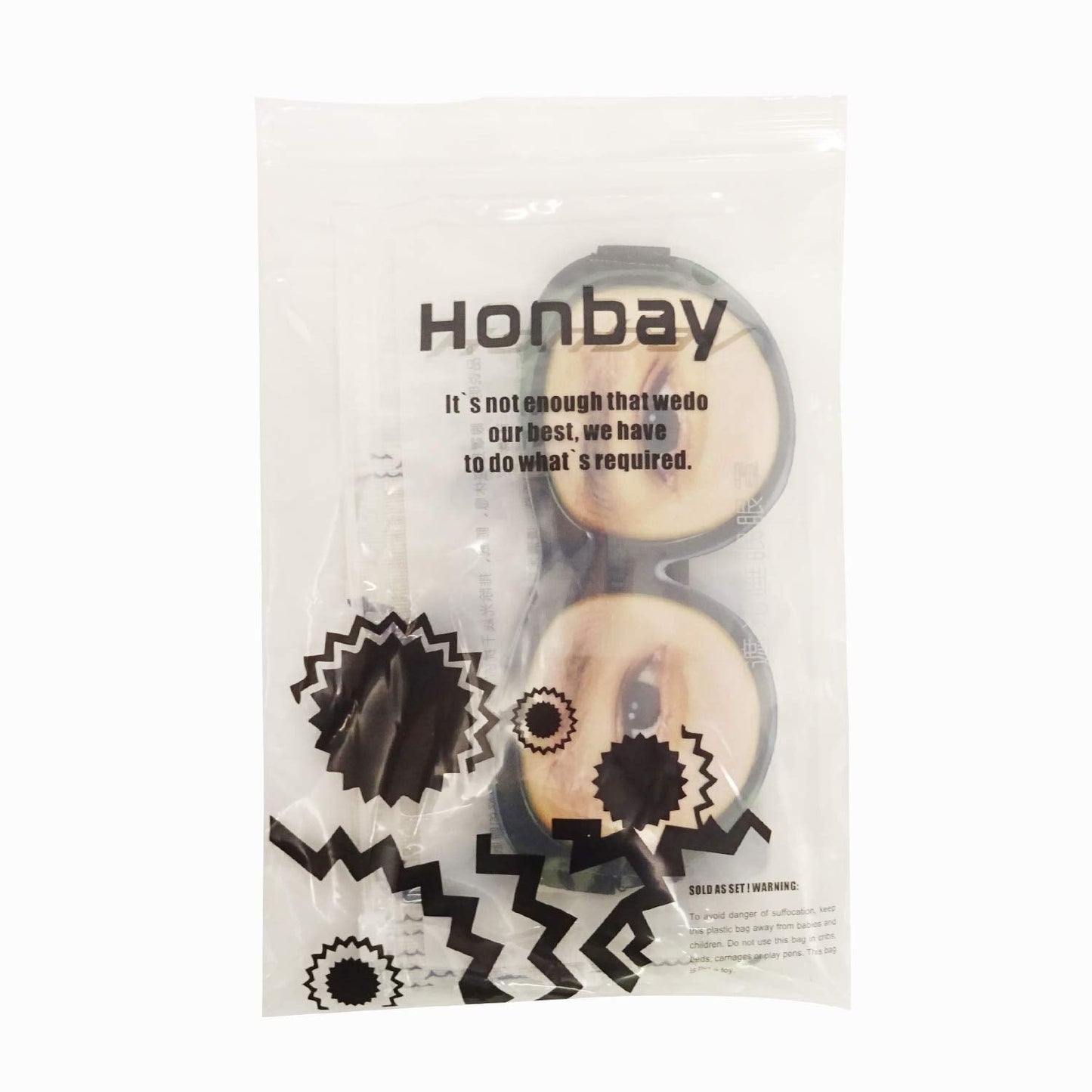 Honbay 3D Funny Eyeshade Soft Sleep Eye Mask with Adjustable Head Strap for Travel, Game, Party, Rest, Sleeping, etc (for Man)