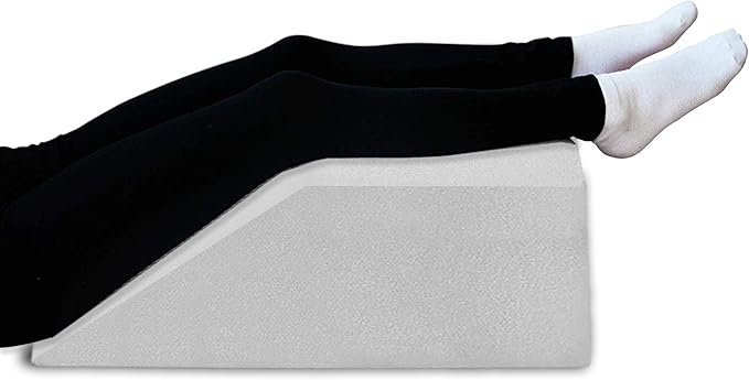 Greaton, 21-Inch Leg Pillow Full Top Comfortable Rest Elevating Foam Wedge | Relieves and Recovers Foot, Hip, Knee and Ankle Injury Pain, Improves Blood Circulation, Multi-Purpose, White