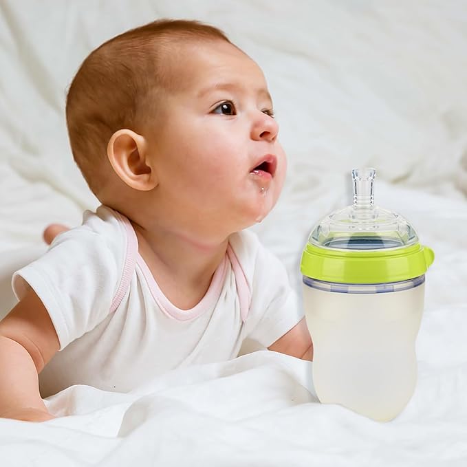 Sippy Straw Cup Nipples for Comotomo Baby Bottles,Food Grade Silicone Straw Top，Variable Flow Soft Nipple，6m+,4-Count