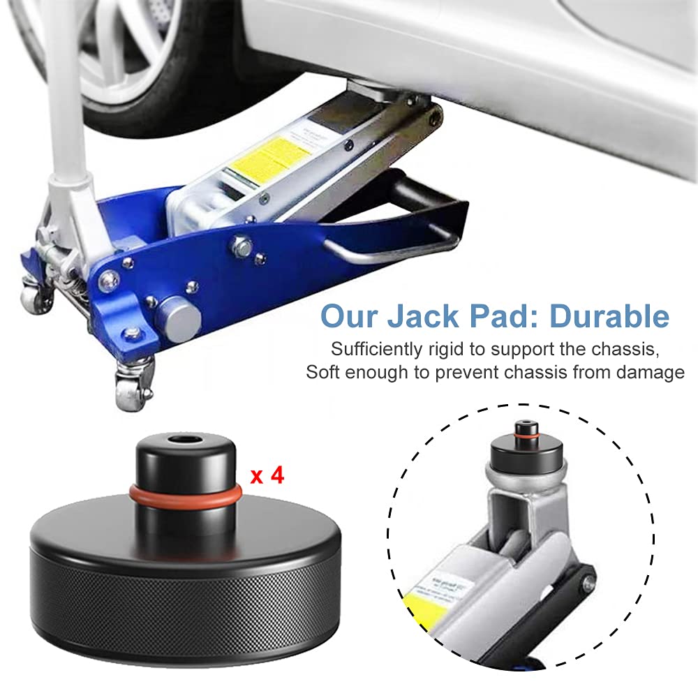 BANGTING Lifting Jack Pad Set for Tesla Model 3/S/X/Y (2013-2026), 4-Pack Heavy Duty Rubber Lift Pucks with Storage Case, Tesla Lift Accessories