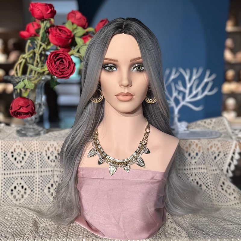 L7 MANNEQUIN Realistic Glam Half Body Mannequin Head ,Mannequin Head with Shoulders for Wigs Earrings Hats Display, cabeza e man