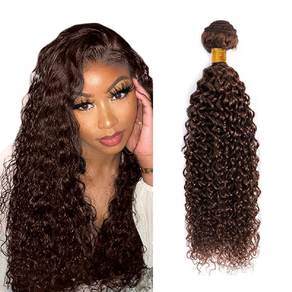 Peenoll 20 22 24 Inch Jerry Curly Human Hair Bundles Honey Brown Color 4 Weave Bundles Human Hair 12A Unprocessed Brazilian Virg