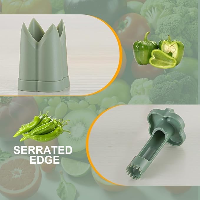 2025 New Bell Pepper Corer and Deseeder,2 in 1 Fruit Pepper Corer and Remover Tool for Kitchen Gadget. (1)