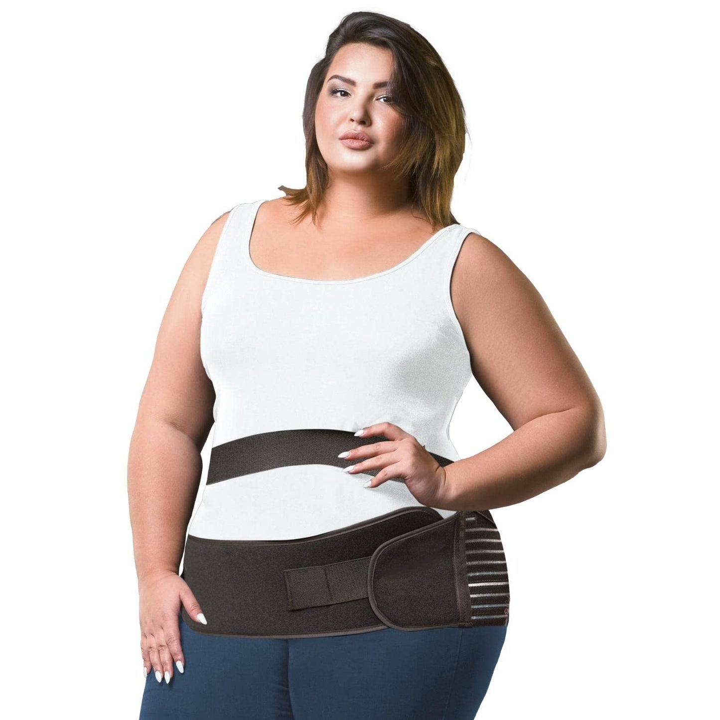 BraceAbility Obesity Belt Stomach Holder - Men and Women's Plus Size Belly Support Band Girdle for Hanging Stomach Relief, Pendulous Abdominal Support, Lower Tummy Fat Lifter Pannus Sling (Small)