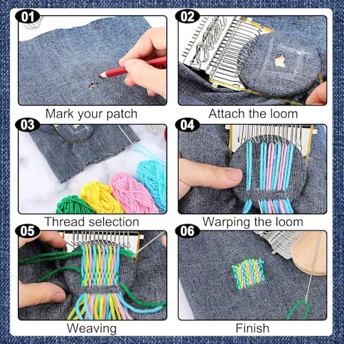 PatchMaker 2.0 Kit, Knitting Kit for Beginners, Mini Portable Patch Darning Loom Kit, Patchwork Weaving Tool Set for Quick...