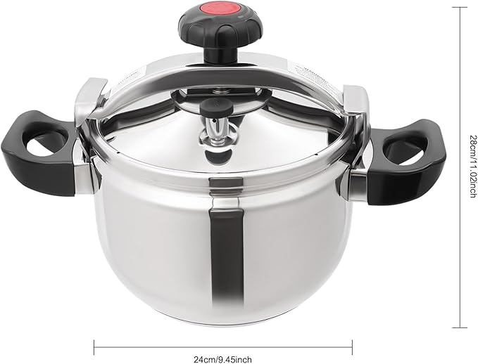 7.4QT Stainless Steel Pressure Cooker, 60Kpa Large Steamer Cooking Pressure Canners, Safety Valves, Compatible with Induction and Gas Stovetops for Family or Commercial