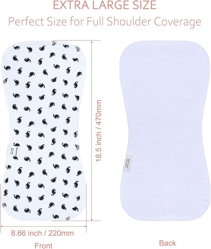 Baby Burp Cloths & Baby Bibs 2-in-1 Design Large Size 3 Layers Thicken Cotton Super Absorbent and Soft Baby Spit Up Burping Rags Baby Burp Cloth Set for Boys and Girls Solid 12 Pack