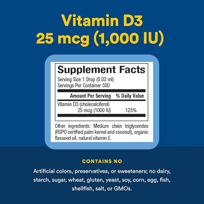 Natural Factors Vitamin D3 1000iu Liquid 0.5 OZ (Multi-Pack)