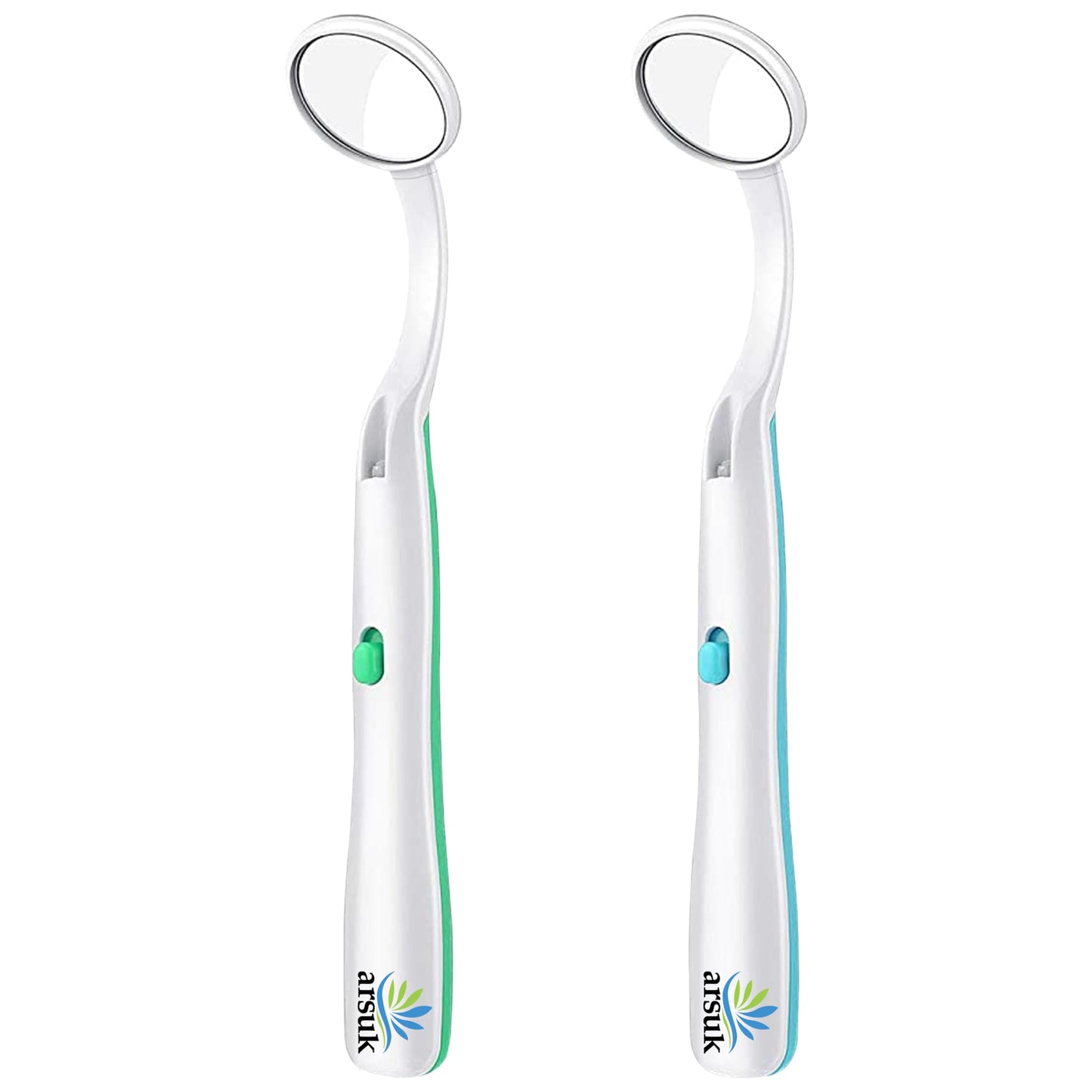 LED Dental Mirror with Light – Oral Inspection Tool for Teeth, Gums & Tongue – Anti-Fog Reusable Mouth Mirror for Home Dental Care, Hygiene Check & Oral Cleaning – Dentist Tools by ARSUK – 2 Pack