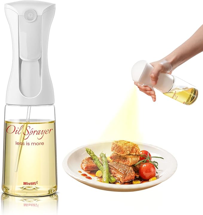 Mistifi Oliver Oil Sprayer for cooking, Spray bottle 6oz, Non-Aerosol Refillable Dispenser Oil Mister PS600