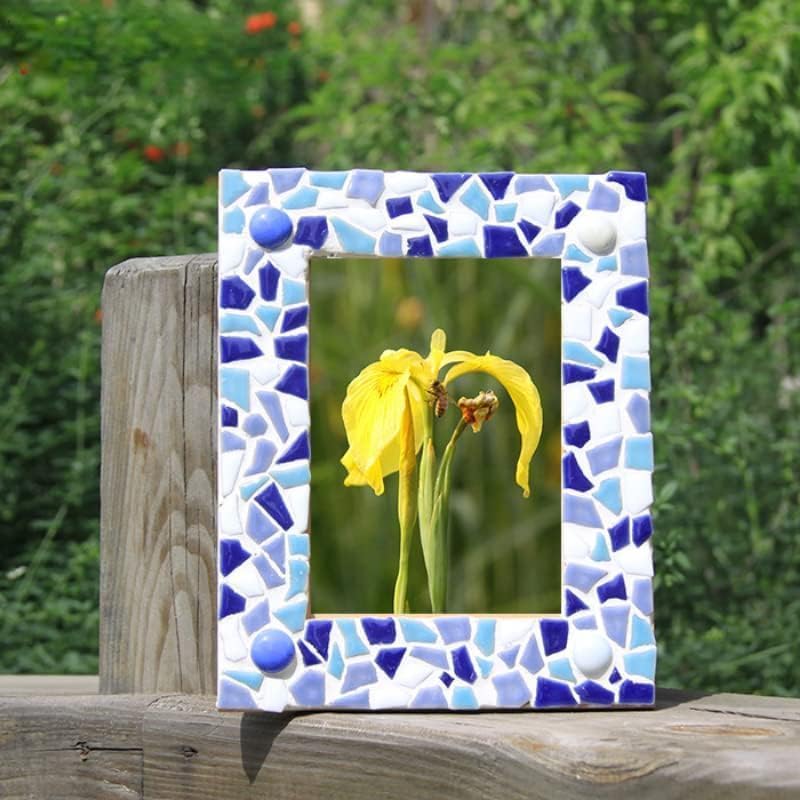 0.78"-1.57" Irregular Ceramics Mosaic Tiles,1.1LB Mosaic Pieces Stones for Home Decoration DIY Craft Plates Flowerpots Vases Cups Mosaic Making Supplies (Iridescent Sky Blue)