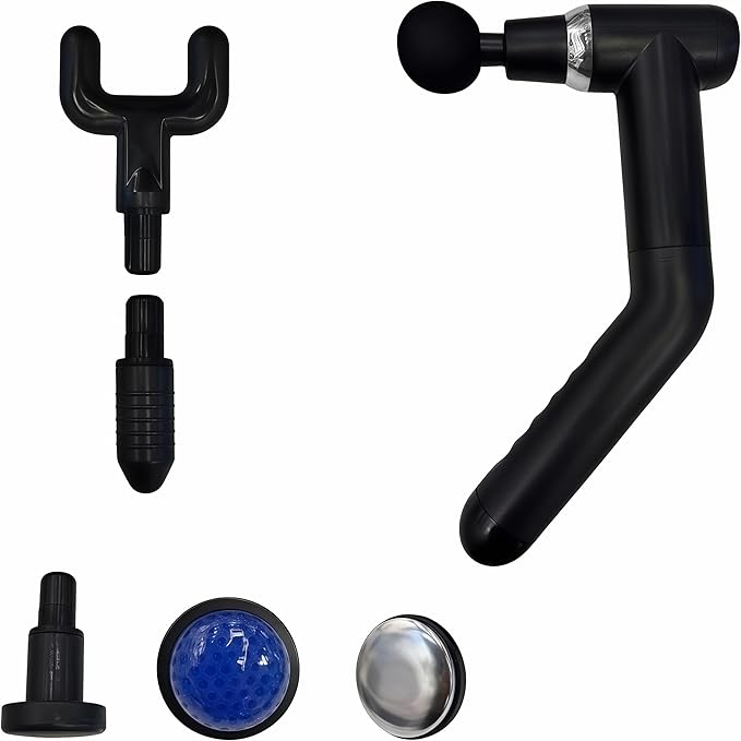 Adjustable Arm Massage Gun with six Interchangeable Heads, Relieves Muscle Soreness,Stiffness and Pain Relief, Black