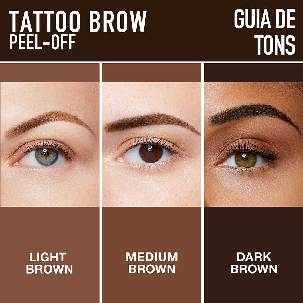 2Pcs Peel Off Brow Tint Gel - Waterproof & Sweatproof Longwear Tattoo Eyebrow Kit, Transfer-Resistant Natural Color, Defined Ful