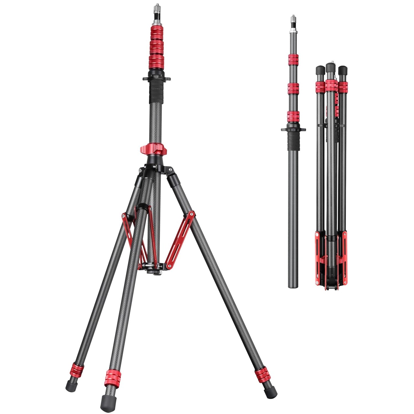 FreeSea Light Stand Carbon Fiber, Adjustable Tripod Stand for Photography, 260cm/102inch Studio Sturdy Tripod for Speedlite Flash Softbox Strobe Light Camera with Carrying Bag